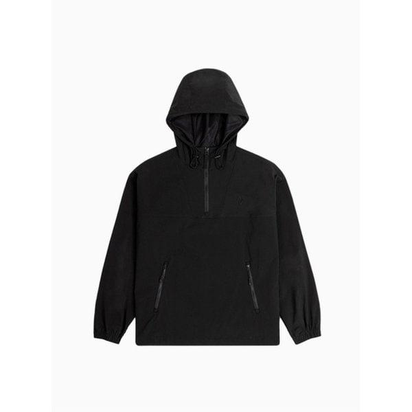 ウィンドブレーキングフィールドフードアノラックブラック（男女共用）