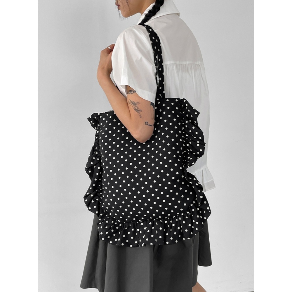 ブラックアップ トーキング フリル ドット ショルダーバッグ