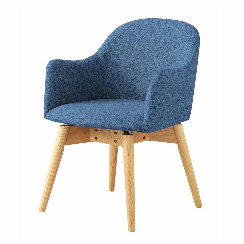 カラメリ 回転式チェア KRM-020BL 【 イス 食卓 おしゃれ インテリア雑貨 木製 腰掛 チェアー リビングチェア いす 椅子 ダイニングチェア リビング家具 】