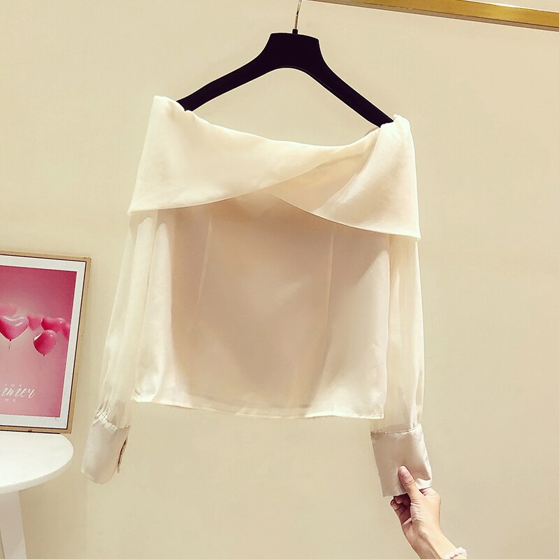 トップス レディース ブラウス プルオーバー 白トップス ミディアム丈 袖あり 長袖 ボリューム袖 オフショルダー エレガント 無地 きれいめ かわいい デート イベント パーティ ホワイト セクシー