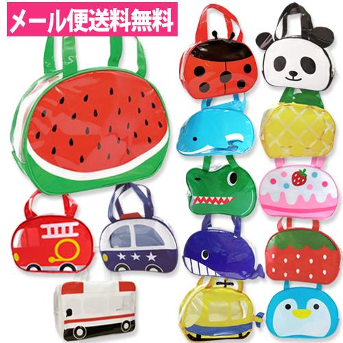 団体購入8件メール便送料無料　夏本番！可愛いのに大容量！ボストン型ビニールプールバッグ スイカ柄 女の子 男の子 キッズ 小学校 ビニールバッグ スイミングバッグ