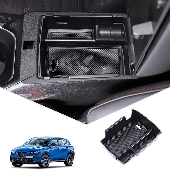 アルファ ロメオ トナーリに対応 センターコンソールボックス 車用 収納ボックス アームレストボックス収納トレイ 内蔵型コンソールボックス 中央アームレスト