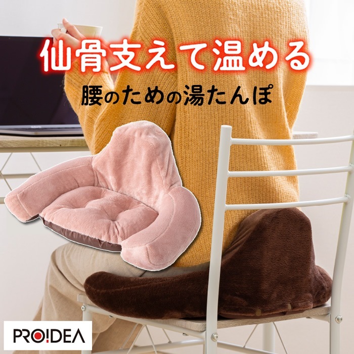 湯たんぽ一体型クッション あったか腰サポ湯たんぽ ピンク D-0070-4203-01 ドリーム