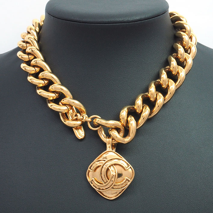 シャネル ココマーク スクエア ブリキワーク風 チェーン 【チョーカー】