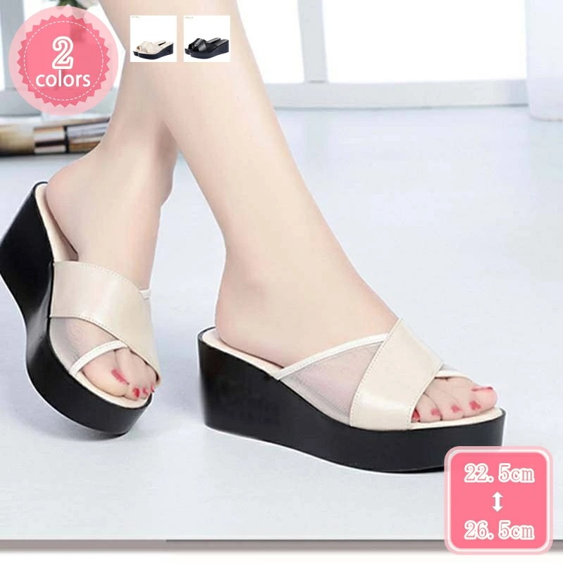 2000円OFFクーポン 3サンダル 厚底 6cmヒール サンダル レディース ウェッジソール ミュール 大きいサイズ 小さいサイズ 軽量 厚底ミュール 厚底サンダル ハイヒール おしゃれ ミュールサ