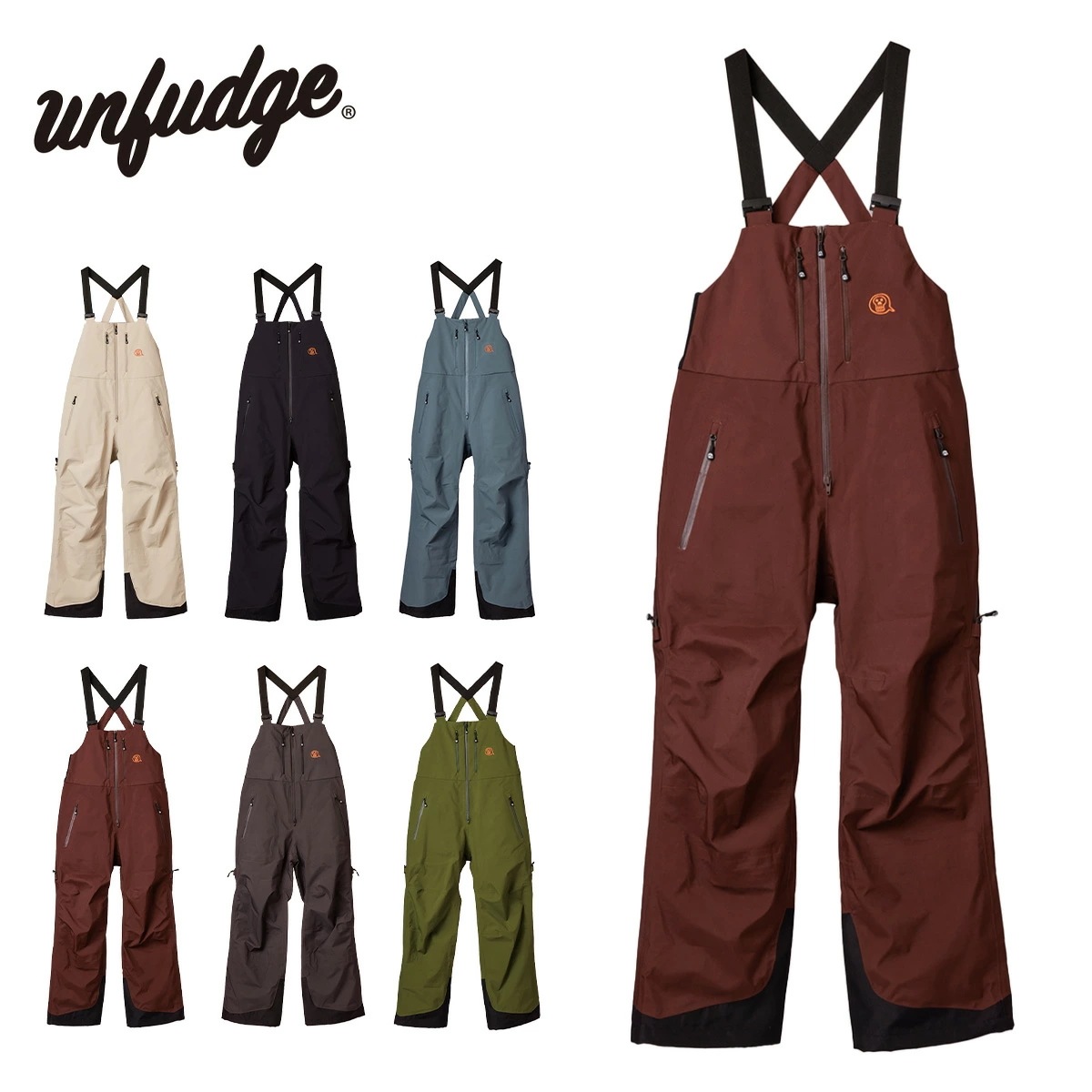 アンファッジ スノーボードウェア unfudge GENTLE BIB PANTS ジェントル ビブパンツ メンズ レディース スノーボードパンツ スノーウェア オーバーオール 東レ製３レイヤー