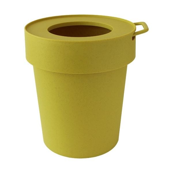 （まとめ）八幡化成 ゴミ箱 タップトラッシュ L ベイクドイエロー 1個 [x5セット]ゴミ箱