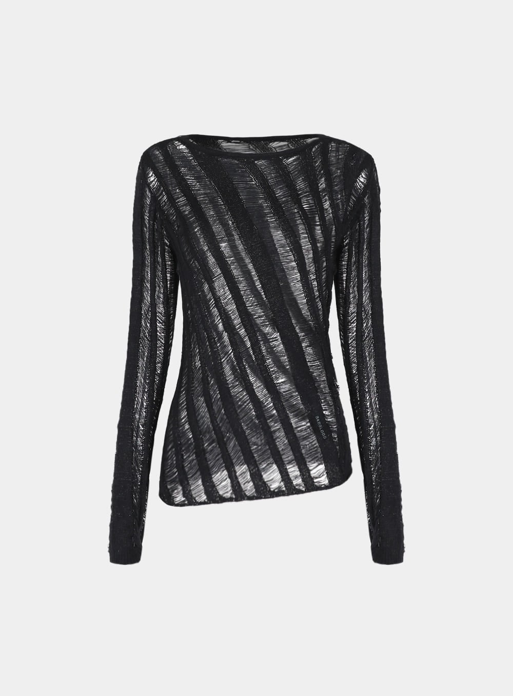 【BADBLOOD】 LADDER KNIT LONGSLEEVE EASY FIT :BLACK