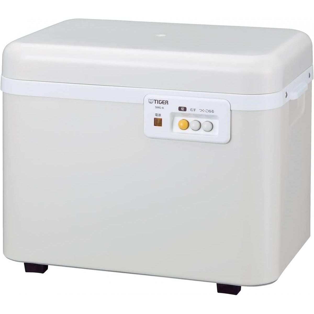 【在庫有・即納】タイガー魔法瓶(TIGER) 餅つき機 2升 「むす・つく・こねる」 1台3役 力じまん ミルキーホワイト SMG-A361WL