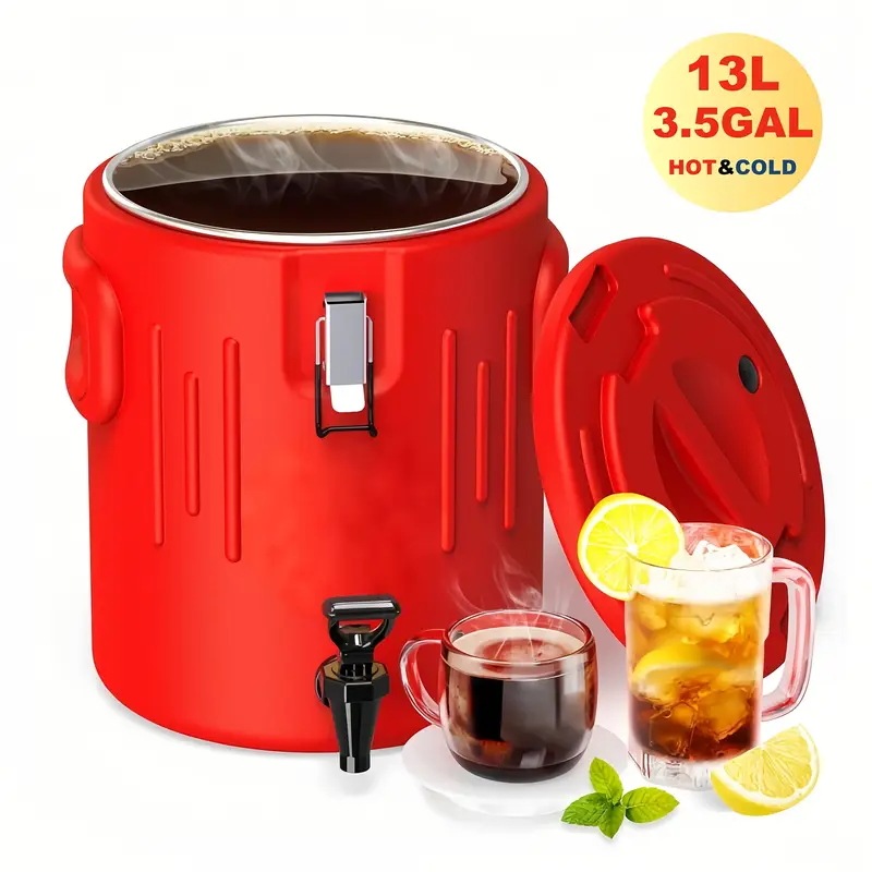 24.61L 保温冷水筒 マルチアイスバケット ホット＆コールドドリンク用 キャンプ パーティー アウトドアイベントに ステンレススチール内側 注ぎ口付き 12時間以上保温 飲料冷却 スリムステンレス 6,070円