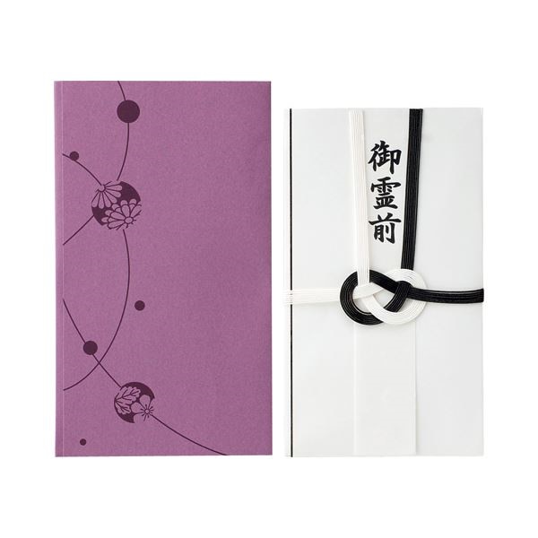 （まとめ） モーノクラフト 多当折 黒白7本ハスなし 短冊簡易ふくさ付 SMC-202F 1枚 50セット