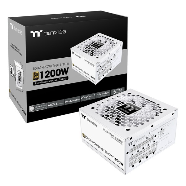 Thermaltake PS-TPT-1200FNFAGJ-W ホワイト TOUGHPOWER GT/1200W ATX 3.1 Snow 電源ユニット (1200W) メーカー直送