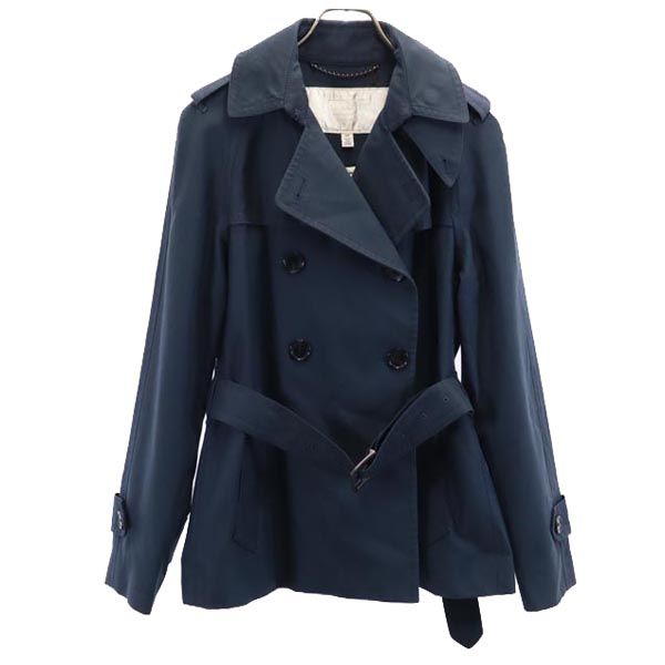 トレンチコート S ネイビー ウエストベルト レディース