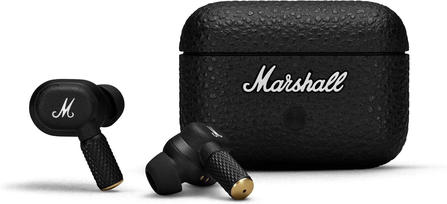 Marshall ノイズキャンセリング完全ワイヤレスイヤホン Motif A.N.C. ブラック 連続再生30時間Qi充電対応通話対応 国内