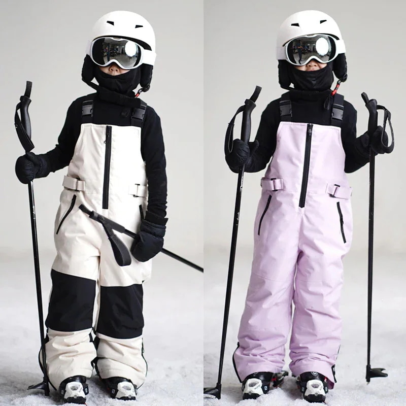 スノーボードウェア 2024 2025 キッズ 子供 ベビー服 単品 ビブパンツ ロングパンツ つなぎ ボトムス スノボウェア スキーウェア 防寒着 韓国風 女の子 男の子 防水 防風 どもウェア