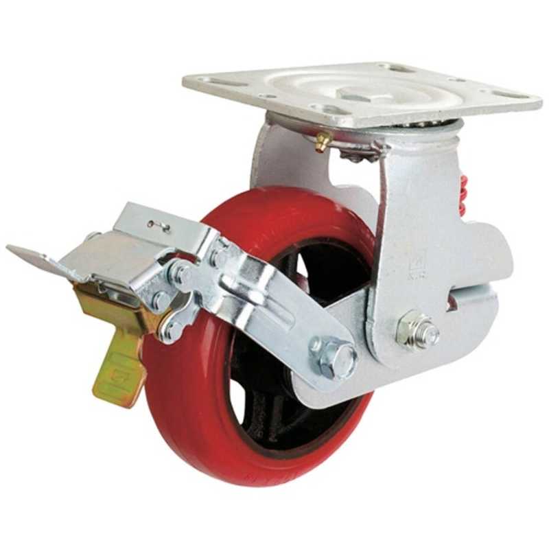 イノアック イノアック 牽引台車用キャスター バネタイプ ストッパー旋回金具付 Φ150 KTU-150WJS-GS