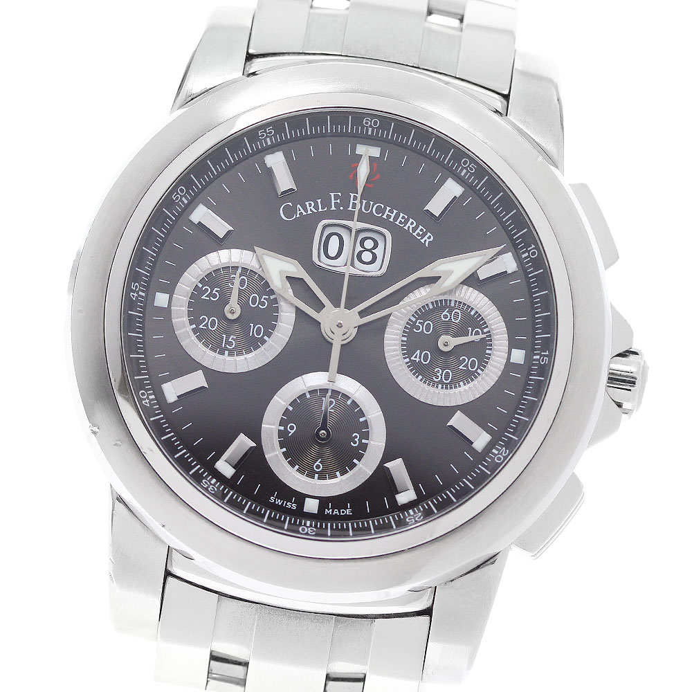カール F.ブヘラ CARL F.BUCHERER 00.10611.08.33.21 パトラビ クロノグラフ デイト 自動巻き メンズ 保証書付き_944579【中古】