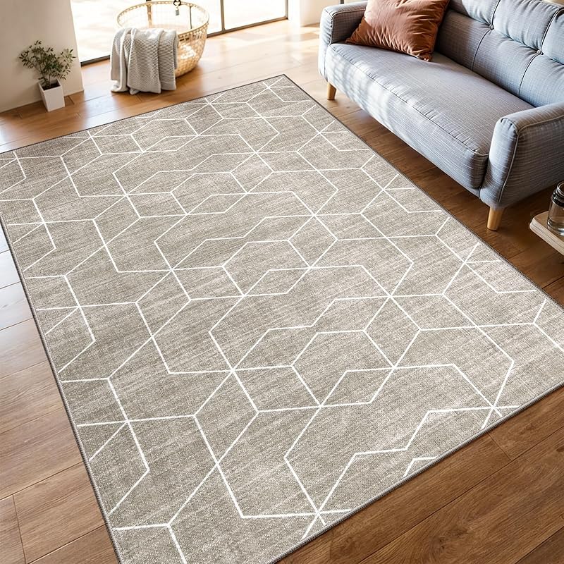 即納：HAOCOOラグ カーペット 夏 190х240cm 3畳 北欧風 おしゃれ じゅうたん オールシーズン適用 幾何 滑り止め 床保護 防音 リビング シェニール ラグマット 洗える 抗菌防臭 耐