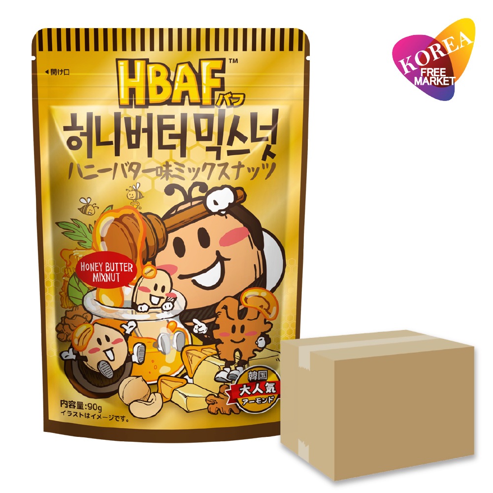 ハニーバター味ミックスナッツ 箱売り 20袋入り 90g / 韓国お菓子 ハニーバターアーモンド ナッツ おやつ おつまみ