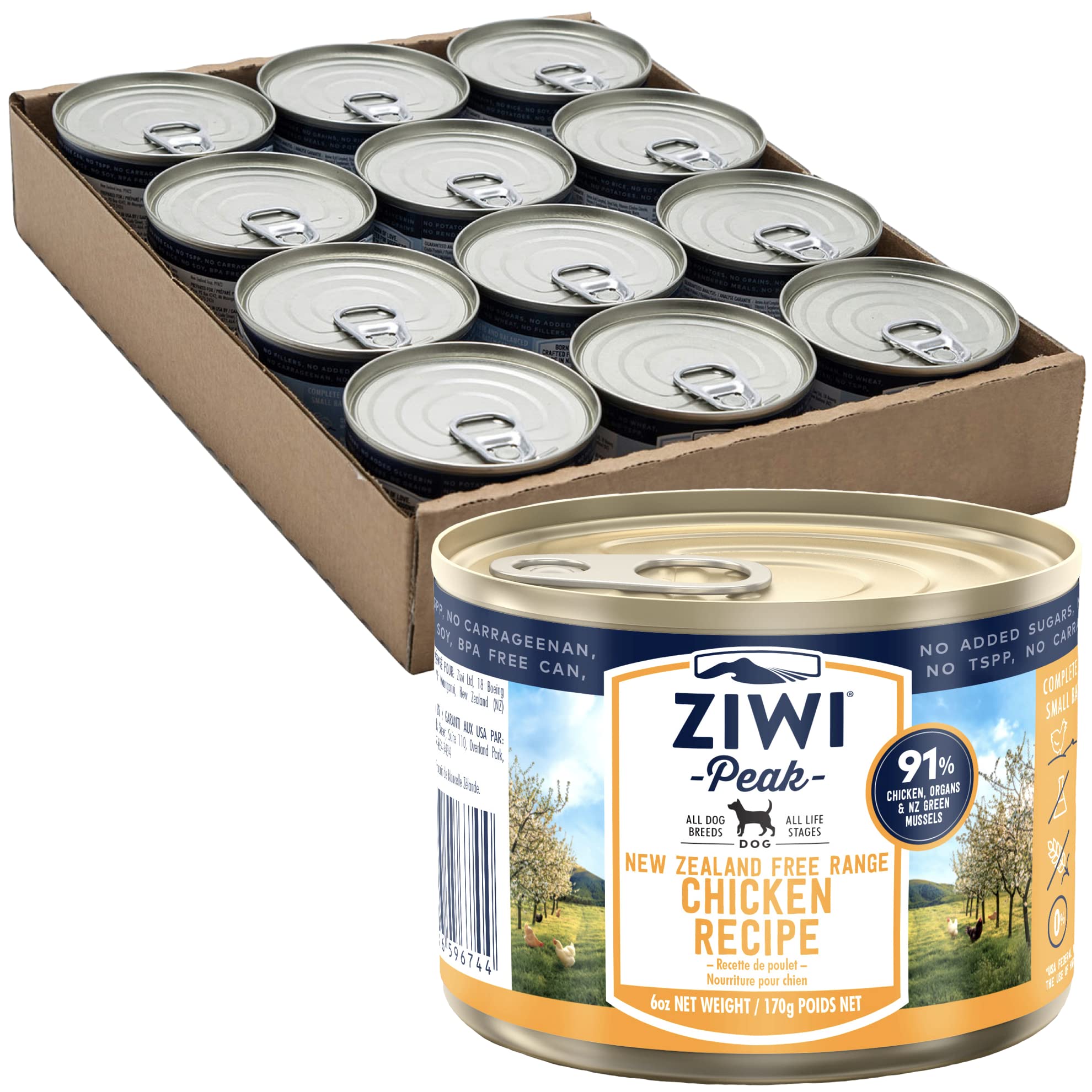 Ziwipeak ドッグ缶 フリーレンジチキン 170gx12缶