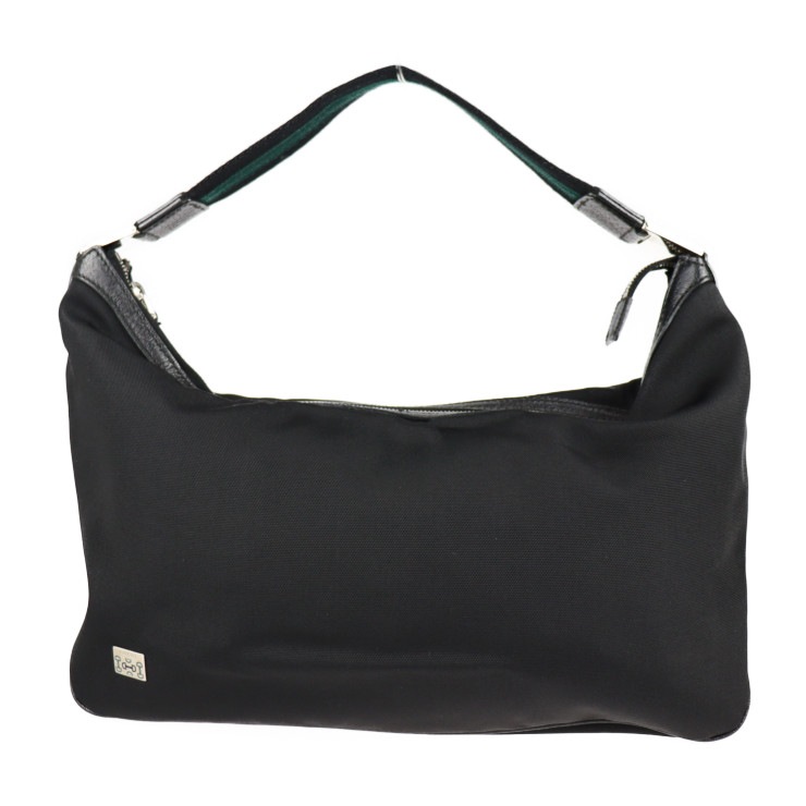 美品 GUCCI グッチ ショルダーバッグ 146243 ホースビット ナイロンキャンバス レザー ブラック ハンドバッグ セミショルダー 本物保証 中古