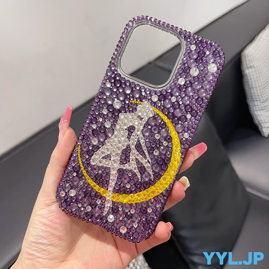 ハンドメイド 全機種 iphoneケース 美少女戦士セーラームー iphone16ケース セーラームーン キラキラ ラインストーン 16e 15 14 13 12mini 11 promax plus