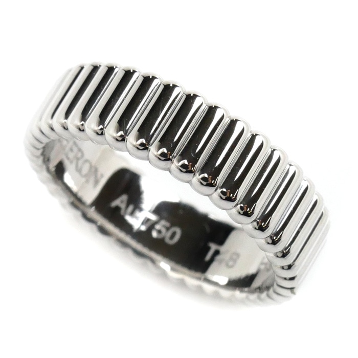 Boucheron ブシュロン K18WG ホワイトゴールド キャトル グログラン ミディアム リング・指輪 JRG0271948 8号 48 5.9g レディース 中古 美品