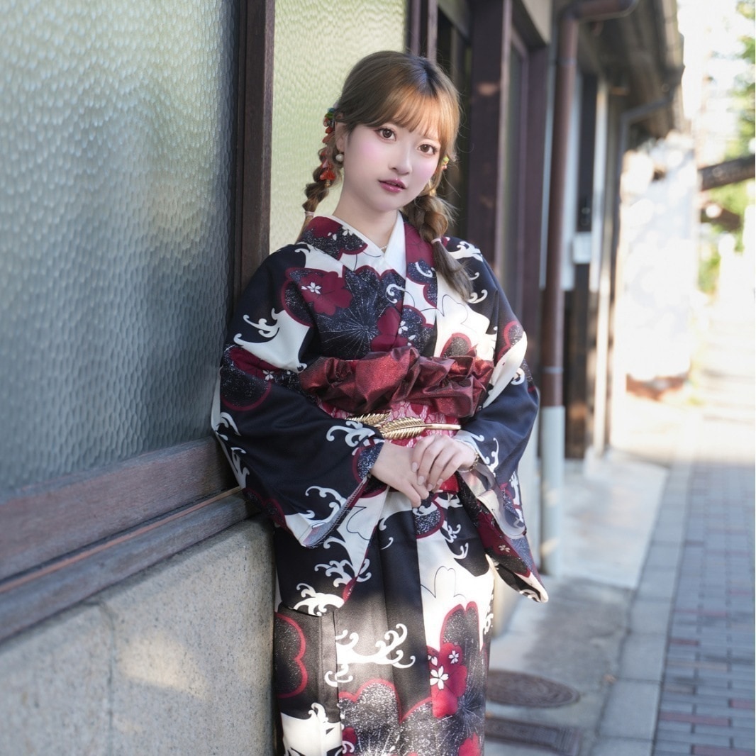 日本の着物伝統的な着物浴衣シワなし着やすい小紋着物はな び たいかい着物きもの振袖ふりそで浴衣ゆかた はなひ