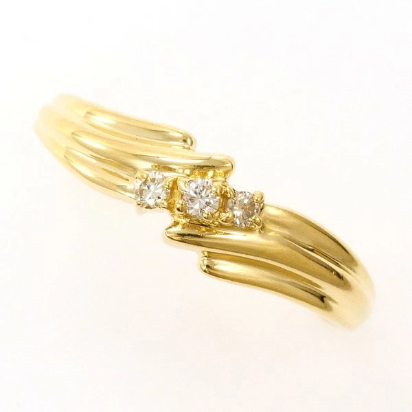 K18 18金 YG イエローゴールド リング 指輪 11号 ダイヤ 0.07 ジュエリー 中古