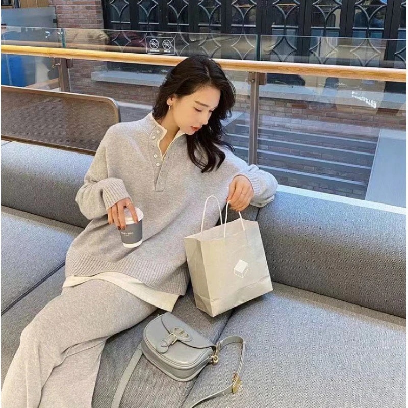 秋の前にGET! ニット 上下セット セーター＋ワイドパンツ レディース セットアップ