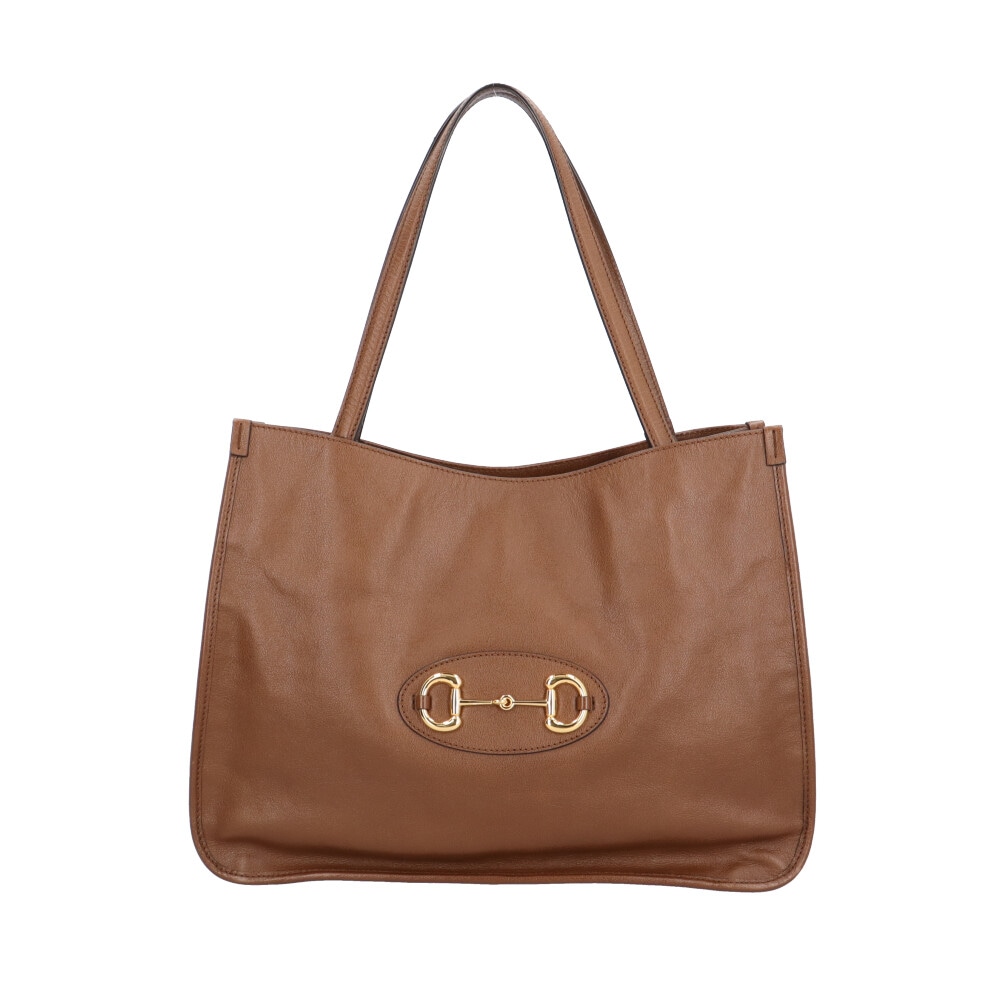 グッチ ホースビット1955 トートバッグ レザー 623694 ブラウン GUCCI 中古