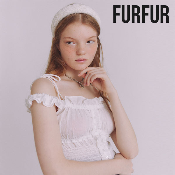 【SALE40%OFF】 【即納】 ファーファー FURFUR トップス 24春夏 シャーリングギャザービスチェ ミドル丈 キャミソール ノースリーブ ギャザー rwft242031