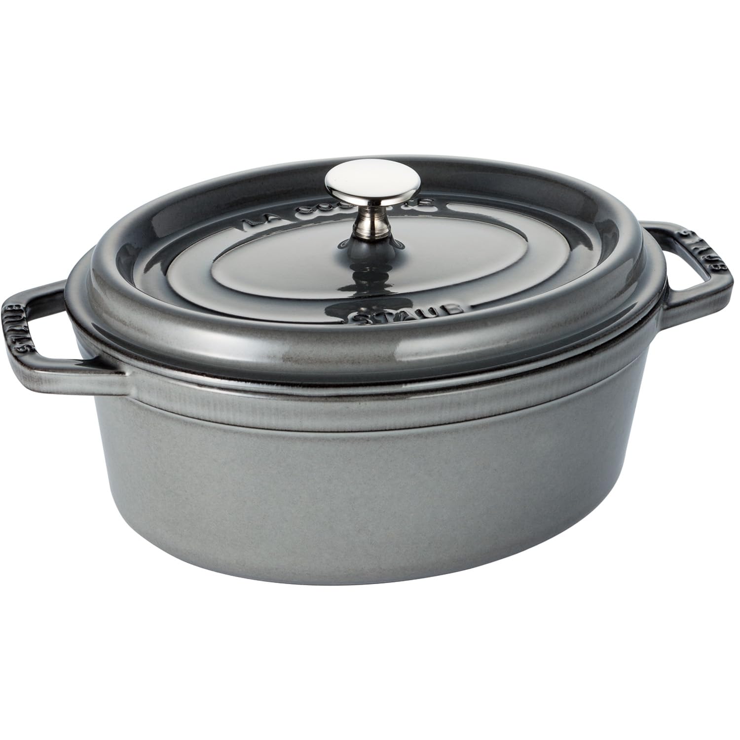 staub ストウブ 「 ピコ ココット オーバル グレー 23cm 」 両手 鋳物 ホーロー 鍋 IH対応 【日本正規販売品】 La Cocotte Oval 40500-236