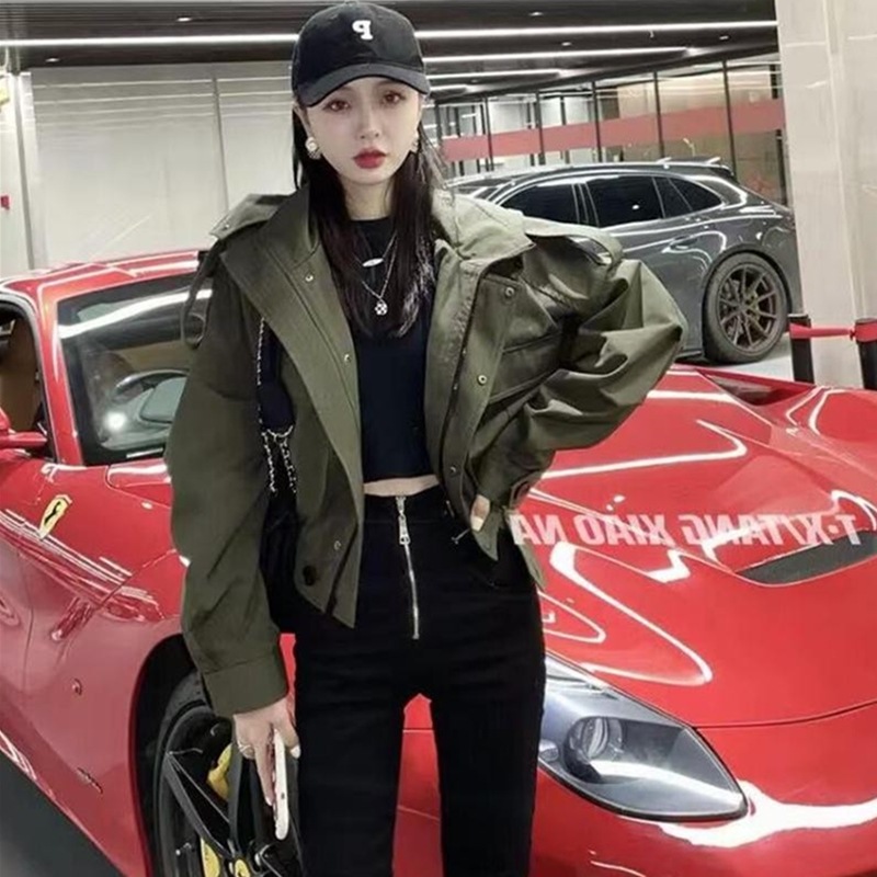 フード付き ショートジャケット ウインドブレーカー ミリタリージャケット ゆったり 春秋 ジャケット ショート丈 アウター カジュアル レディース a3678 6,943円