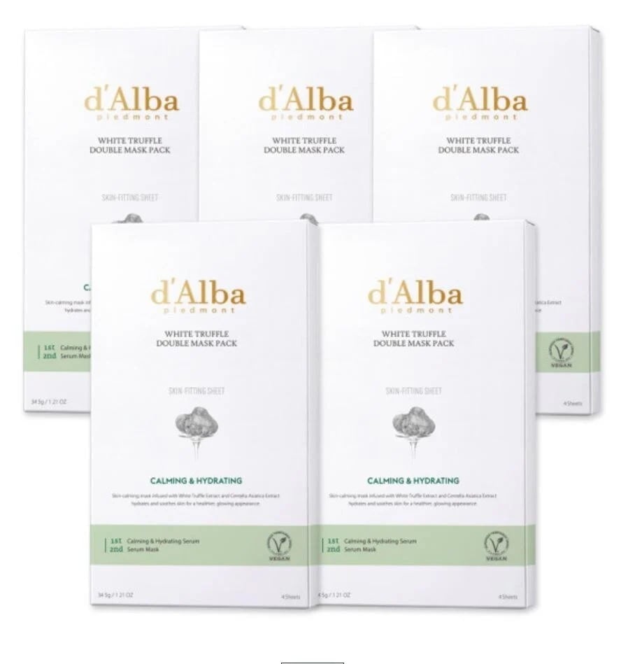 ホワイトトリュフ ダブルマスクパック 20枚 (鎮静/保湿) フェイスパック 韓国 シートマスク 人気 個包装 大容量 保湿 鎮静 乾燥 敏感肌 シカ パック