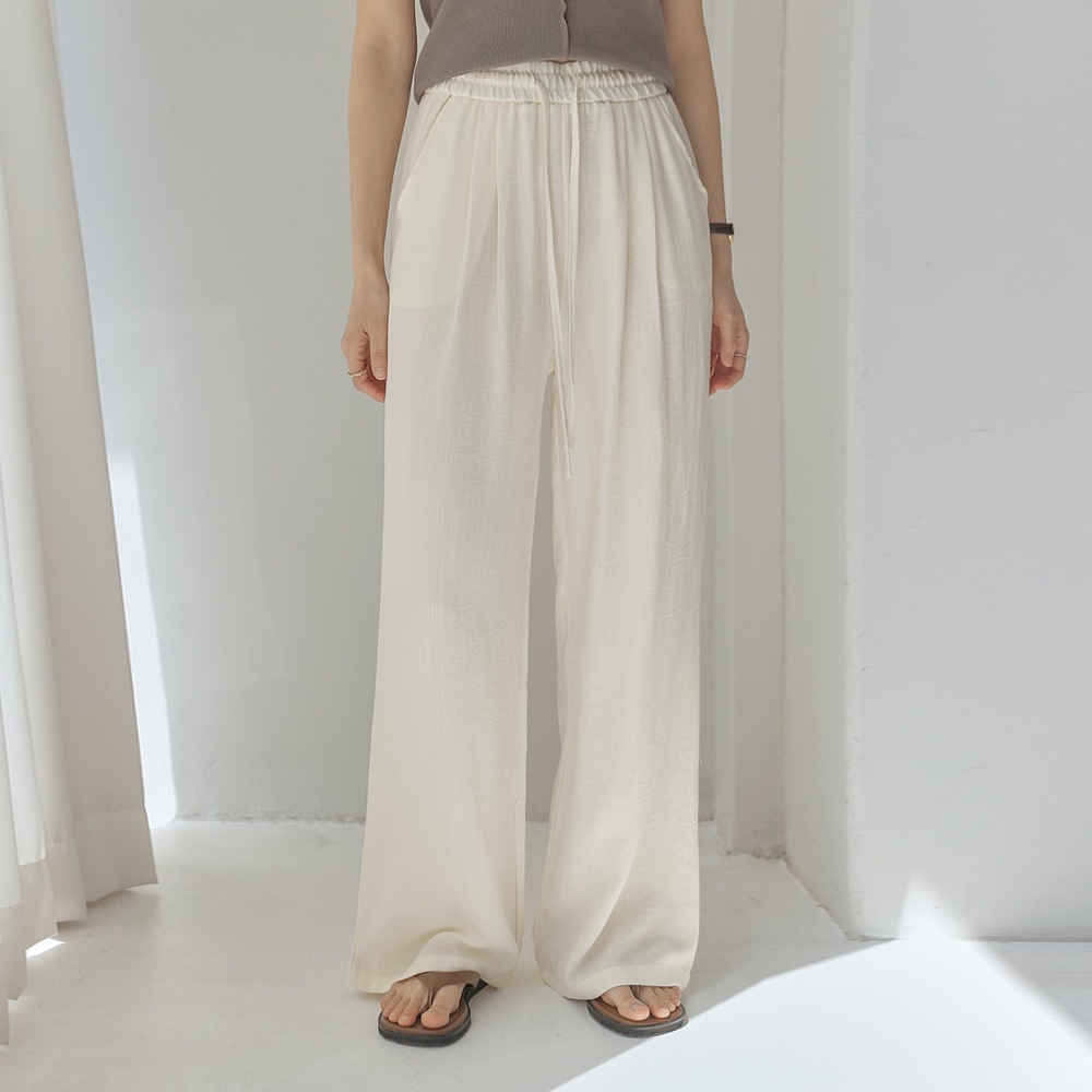 アントニーピンタッククールバンディングワイドパンツ