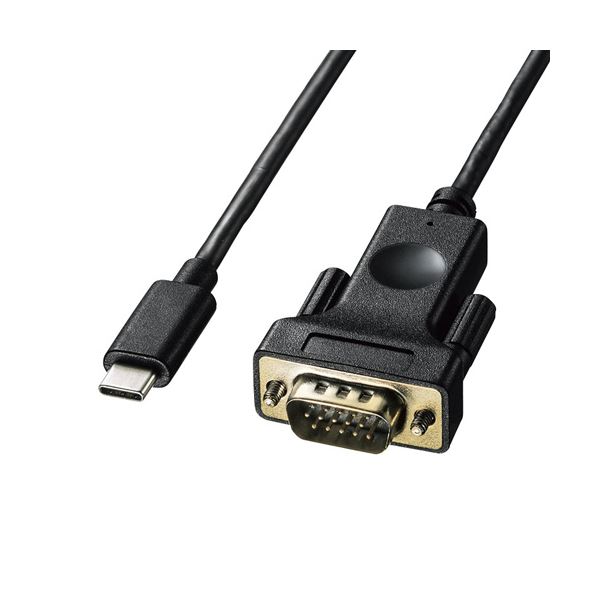 （まとめ）サンワサプライ TypeC-VGA変換ケーブル ブラック 1m KC-ALCV10 1本 (×3セット)