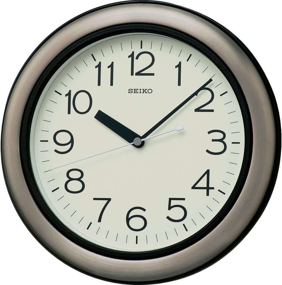 セイコー クロック 掛け時計 アナログ 生活防水 強化防湿 防塵型 キッチン&バス 金属枠 KS463S