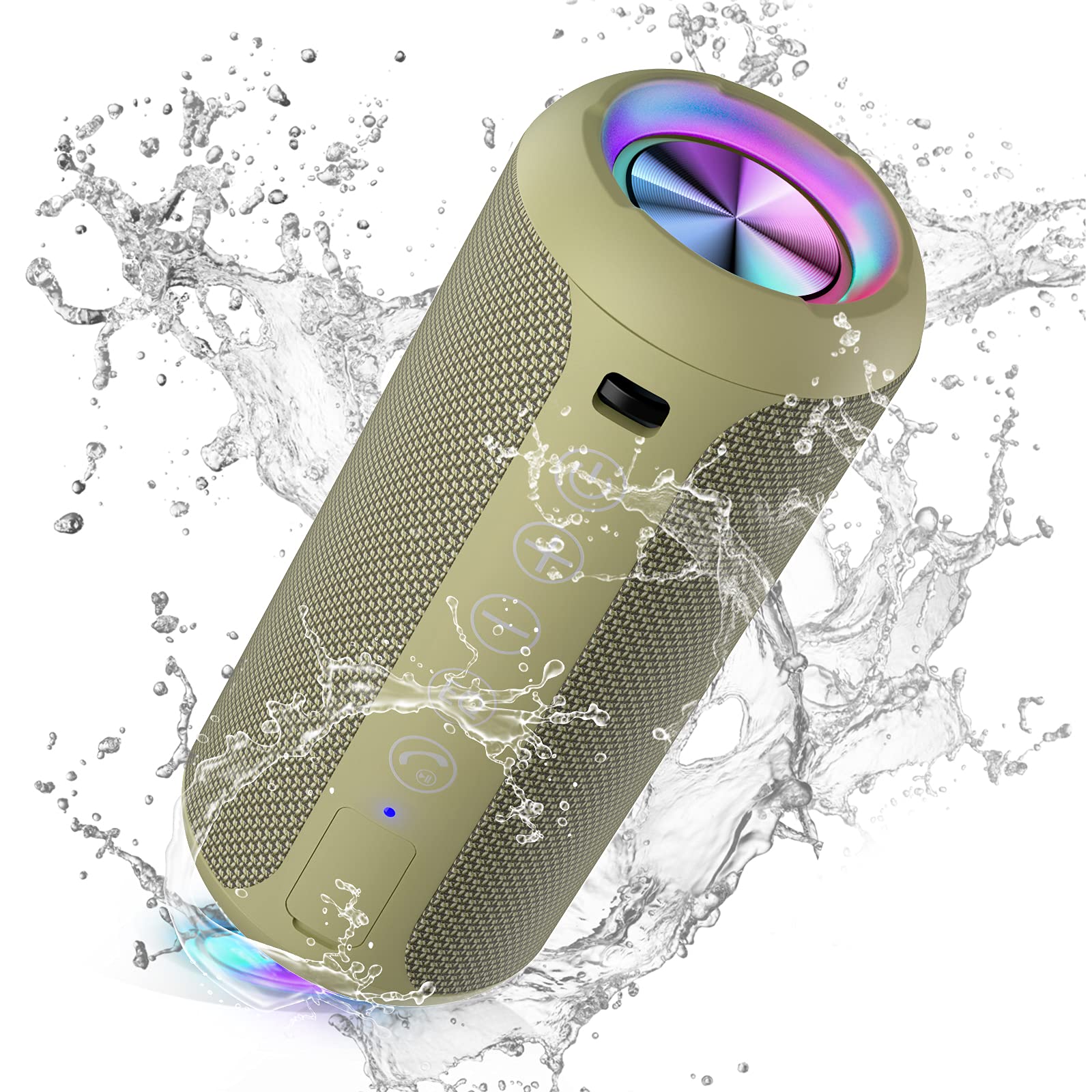 Ortizan Bluetooth スピーカー 防水IPX7でワイヤレス 24W出力ぶるーとぅーすすぴーかー ステレオのポータブルブルートゥーススピーカー 30時間連続再生 マイク内蔵/2台ペアリング