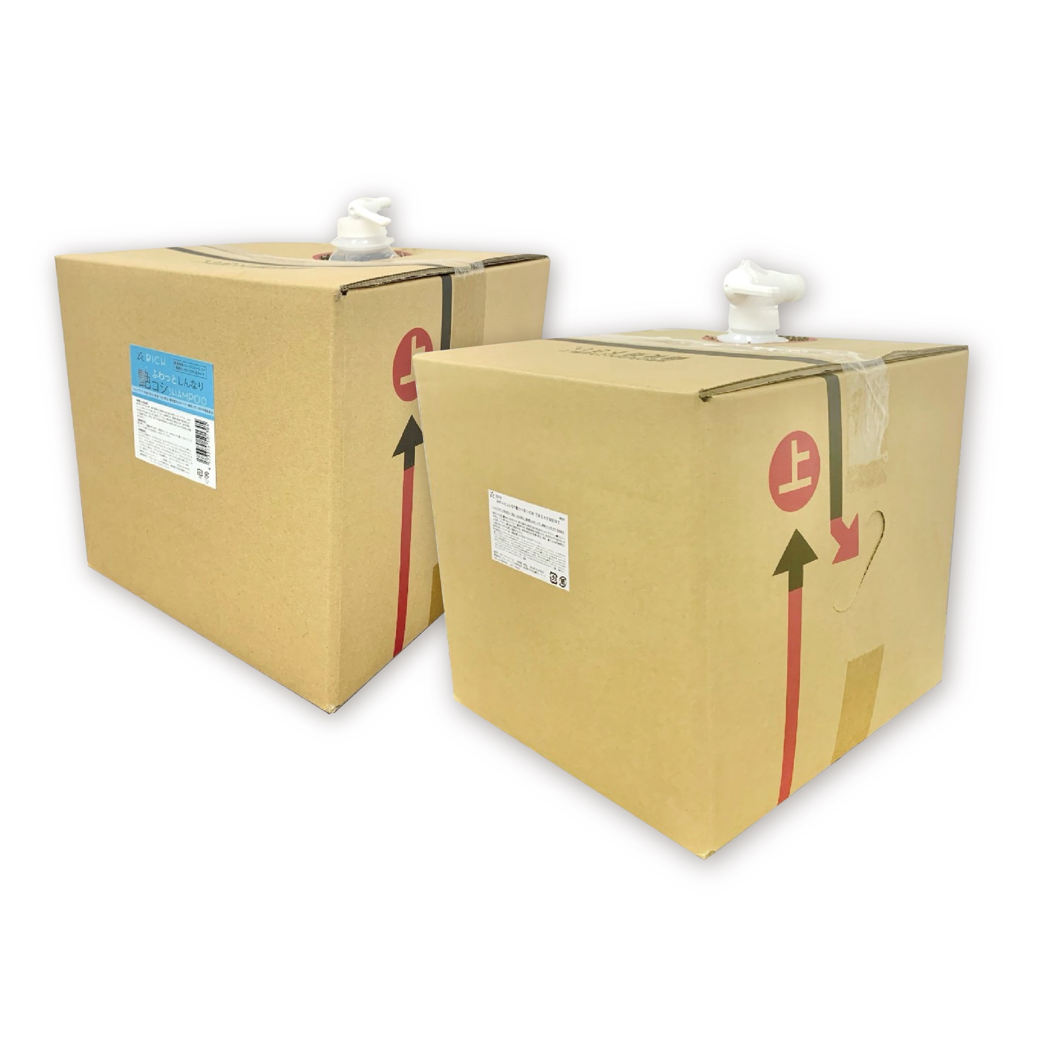 ふわっとしんなり艶こしリッチシャンプー ＆トリートメント セレクト２箱セット 20kg(業務用,理美容室,へアサロン,ホテル,民宿,旅館,宿泊施設,銭湯,サウナ,温泉施設,自社工場直販,大容量,肌に優