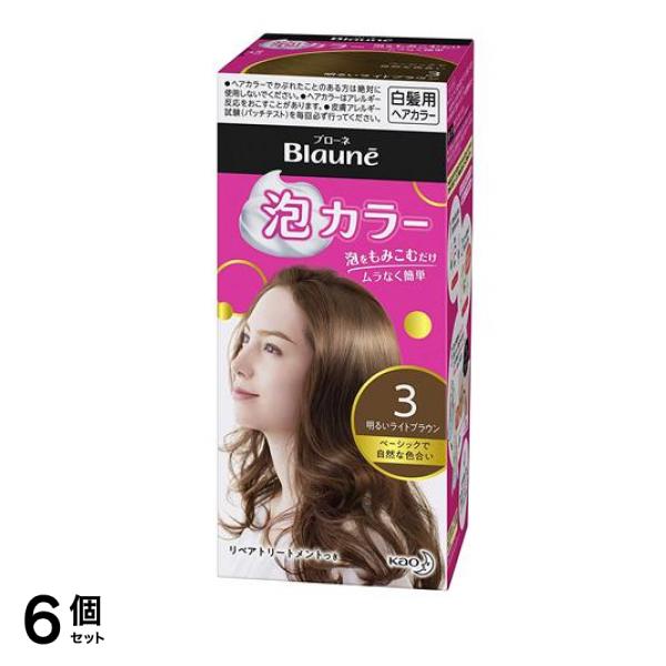泡カラー 3 明るいライトブラウン [1剤40mL+2剤60mL+トリートメント8g] 1個 6個セット