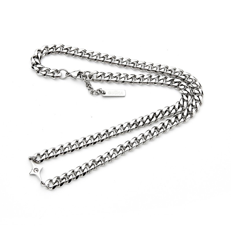 四芒星キューバネックレス 男女兼用 新トレンド 軽量 高級 ニッチ 王河迪 同じカップル チタン鋼アクセサリー