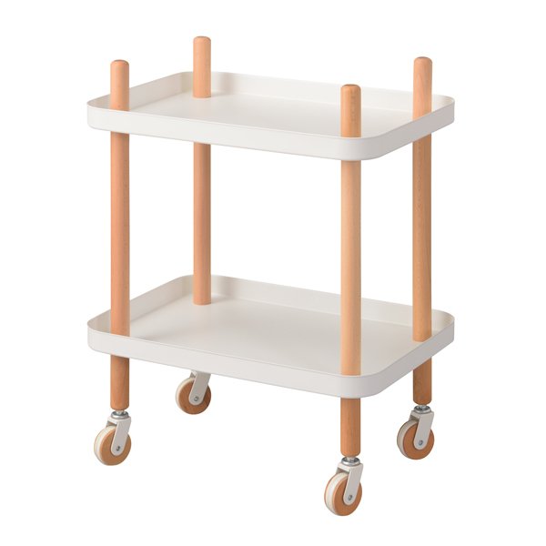 送料無料 かわいい デザイン ワゴン [2段] キャスター付き 小物入れ ラック (W50.5D35
