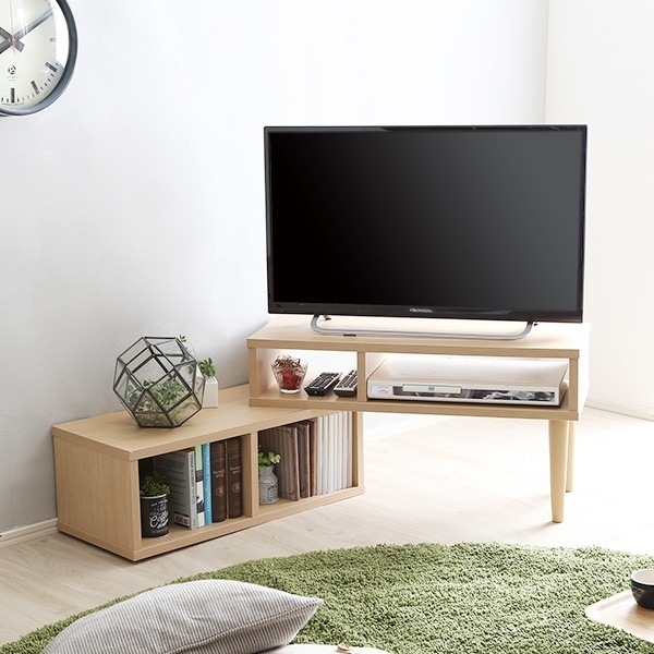 コンパクト伸縮テレビ台 32型まで対応 コーナーローボード リビング収納 LEAD-リード