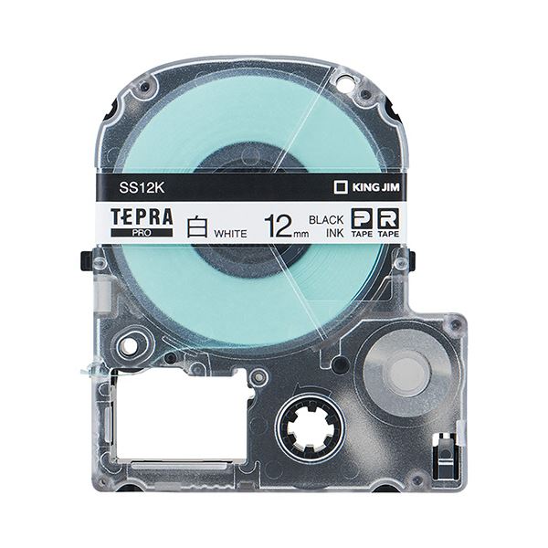 (まとめ）キングジム テプラ PRO テープカートリッジ 12mm 白/黒文字 SS12K-5P 1パック(5個)(×3セット)