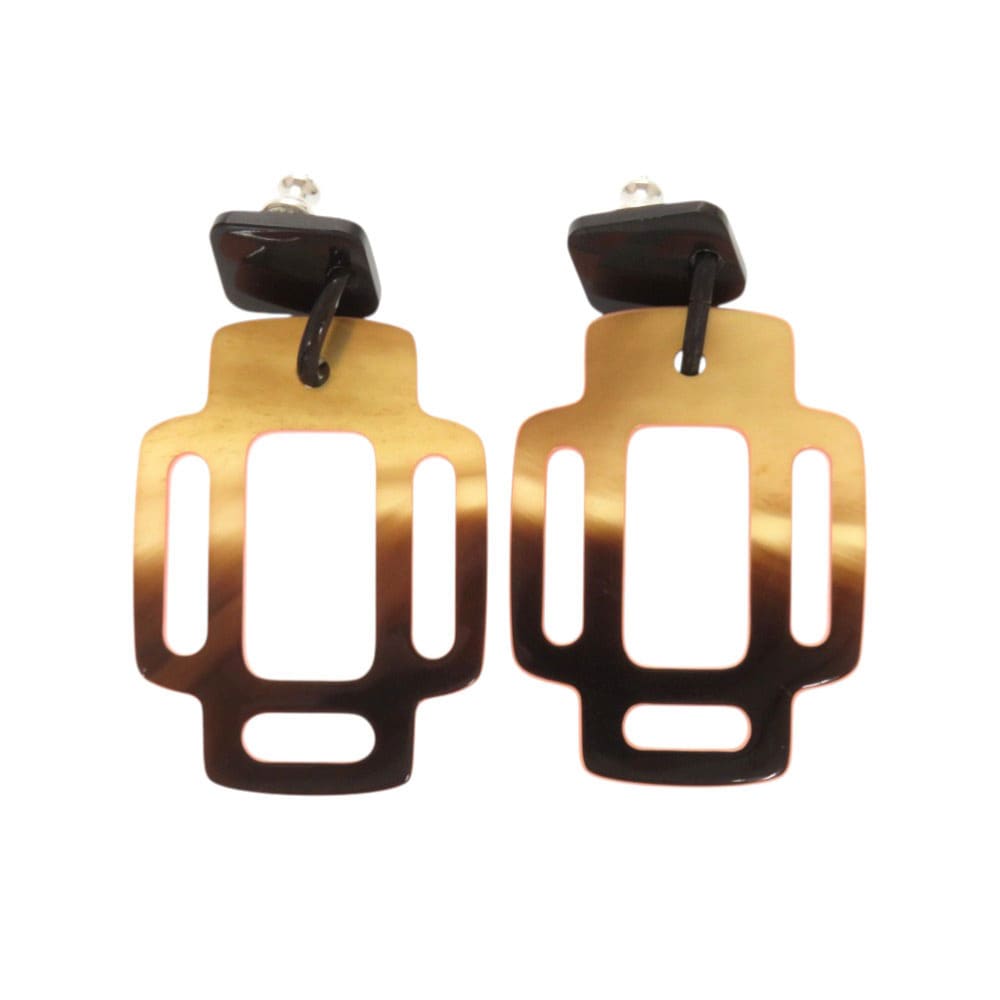 美品 リズム ピアス バッファローホーン ブラウン系 0836【中古】 レディース