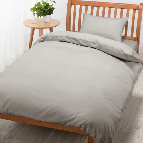 [ダブルロング]西川 掛けふとんカバー DL BE3602 ボーテ 190×210cm グレー 綿100％ サテン