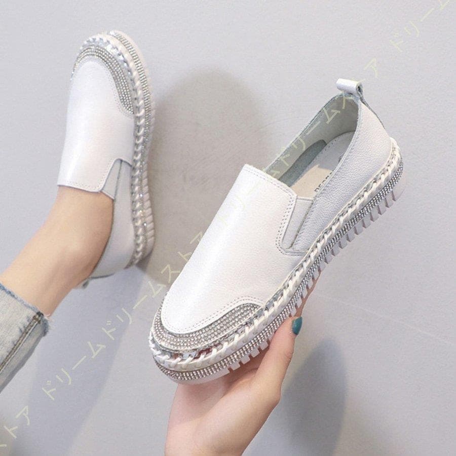 15日間のみ 厚底 スニーカー スリッポン 厚底 本革 スリッポン レディース 疲れない 黒 歩きやすい スリッポンレディース 春夏秋冬 白 スリッポン厚底 厚底スニーカー 価格が下がった 送料無料