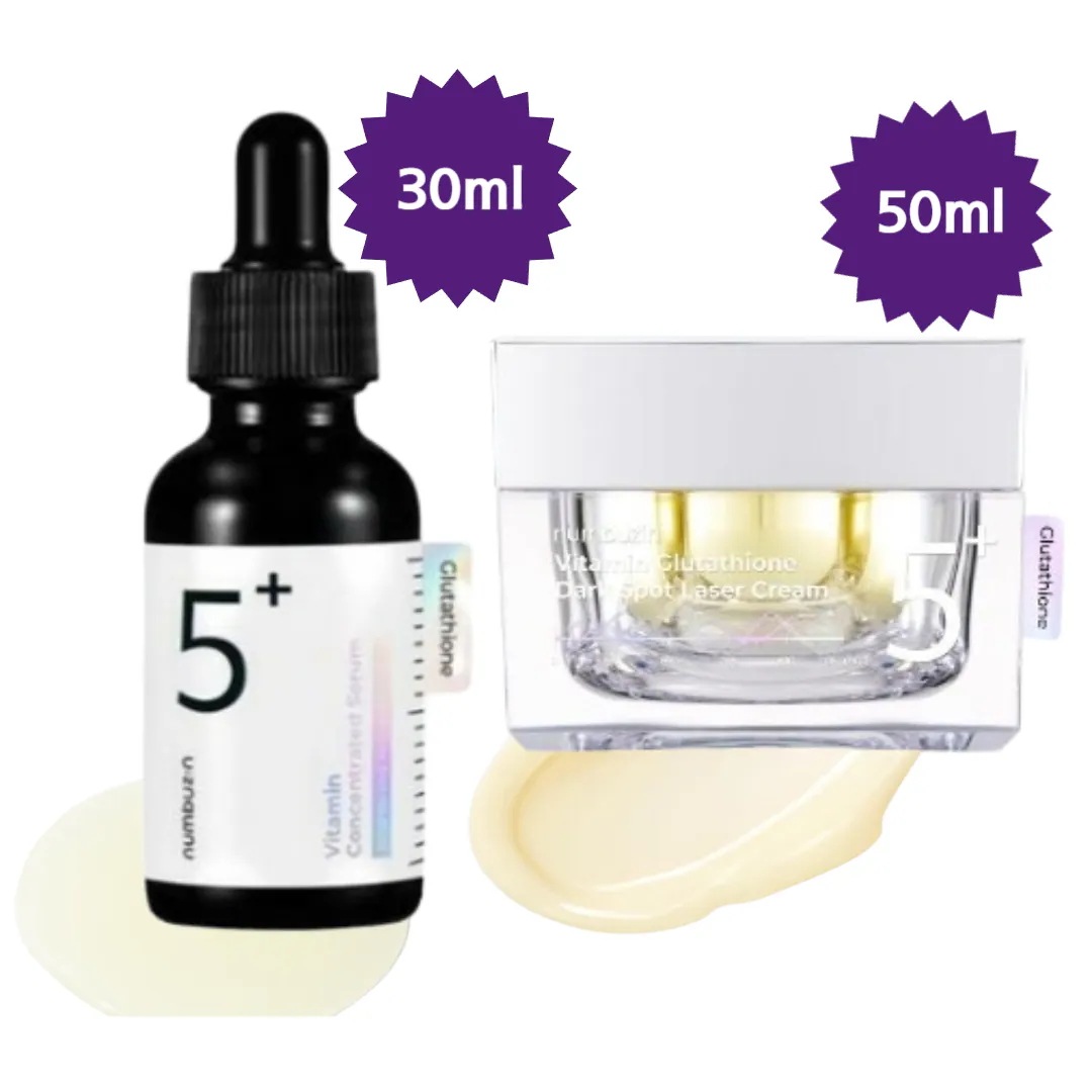 【正規品/5番2種セット】白玉点滴グルタチオンＣ美容液 30ml+トーニング レーザークリーム 50ml/高濃縮ビタ水液/ 顔色ケア/ お肌の疲労回復/ 鎮静/ ブライトニング/ 韓国コスメ