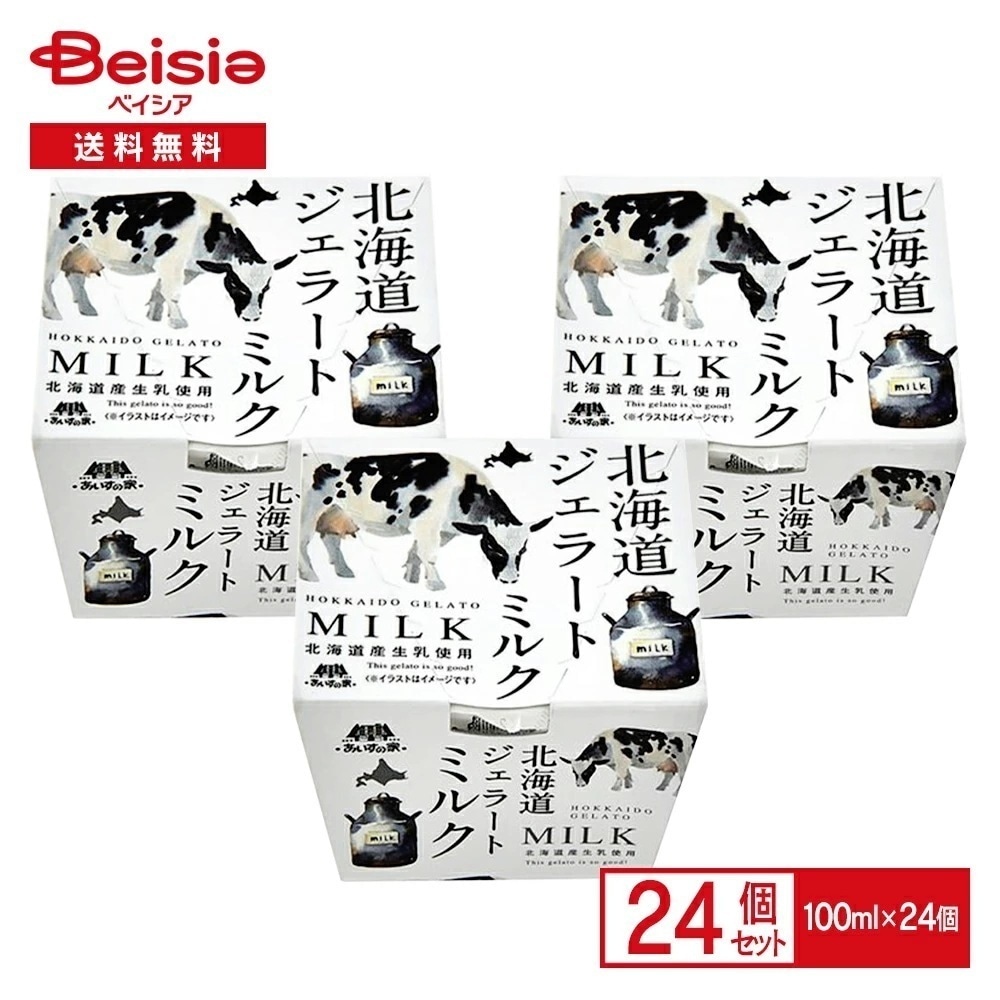 長沼あいす 北海道ジェラート ミルク 100ml×24個 アイスクリーム アイス ミルク ミルクアイス 北海道 ご当地 まとめ買い 業務用 送料無料